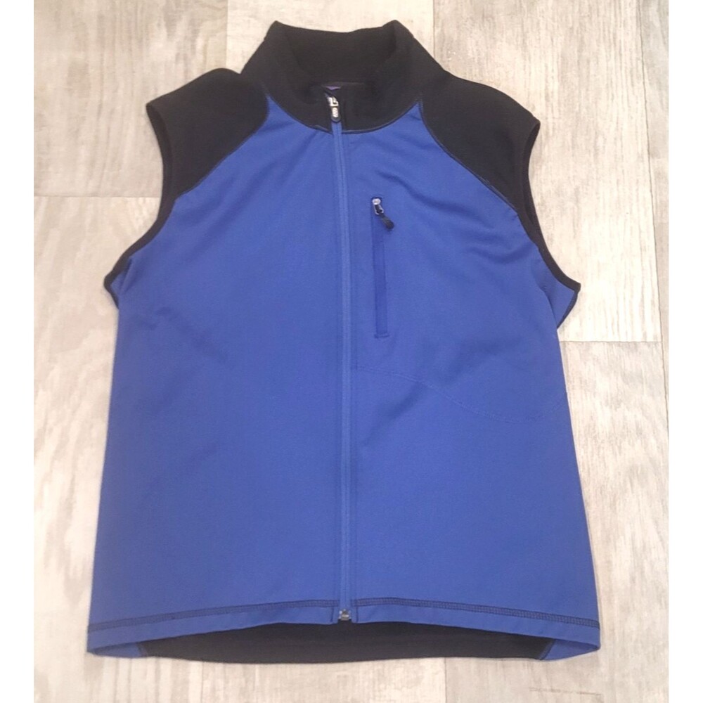 Vintage Patagonia Men's M Hybrid Soft Shell Vest Blue Black Panels USA Made Zip